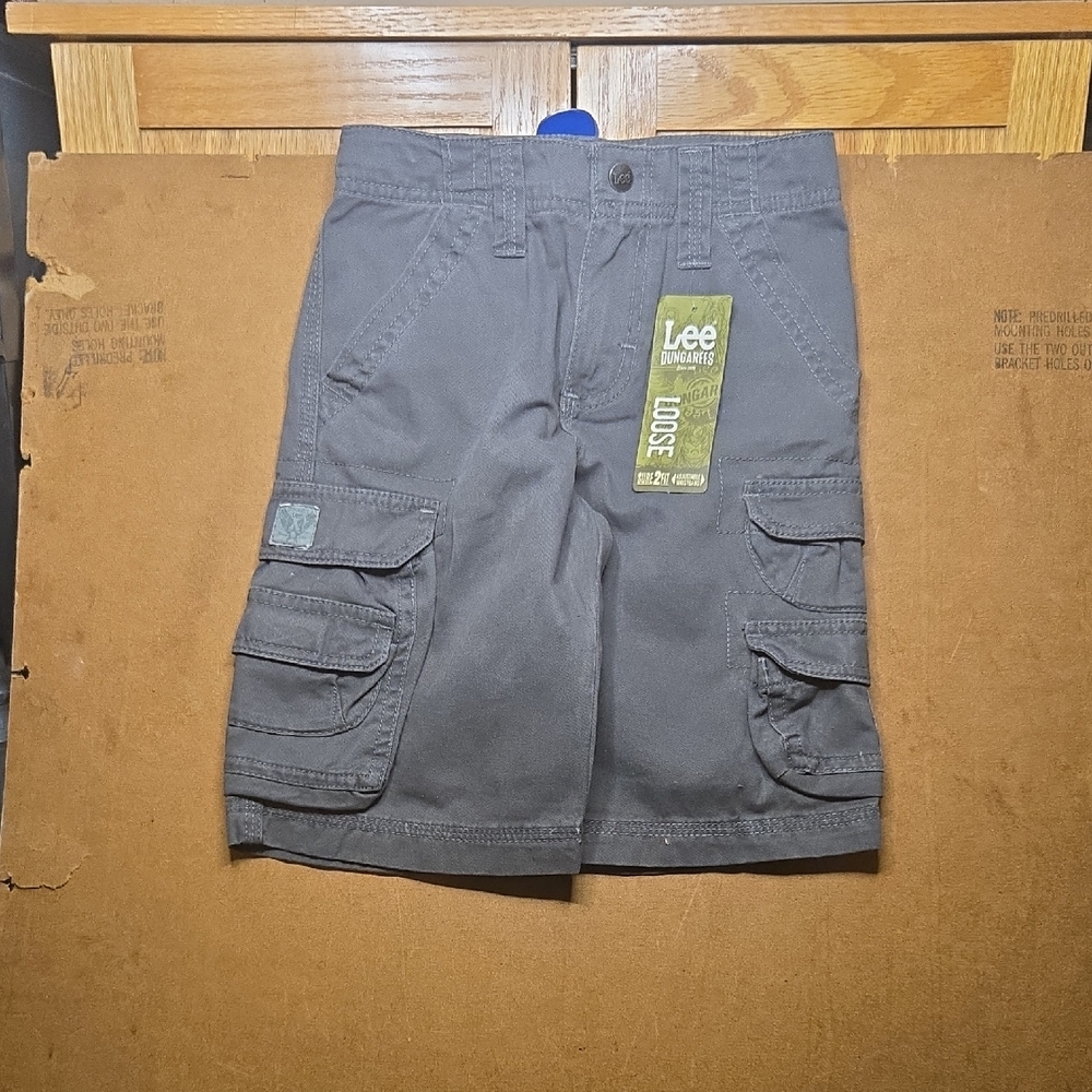 Lee Gray Cargo Shorts with Elastic Waistband